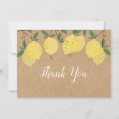 Carte De Remerciements Citrons Verdure Floral Rustique Bohème (Devant)