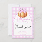 Carte De Remerciements Citrouille avec baby shower arc en arc rose (Devant)