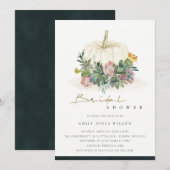 CARTE DE REMERCIEMENTS CITROUILLE BLANC SUCCULENT FAUNA FÊTE DES MARIÉES (Devant / Derrière)