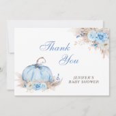 Carte de remerciements Citrouille bleu (Devant)