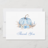 Carte de remerciements Citrouille bleu (Devant)