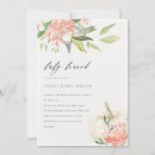 Carte De Remerciements Citrouille Blush Floral Baby Brunch Douche Invitat (Devant)