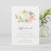 Carte De Remerciements Citrouille Blush Floral Baby Brunch Douche Invitat (Debout devant)