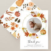 Carte De Remerciements Citrouille Botaniques Automne Photo Baby shower