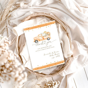 Carte De Remerciements Citrouille Camion Baby shower d'automne moderne