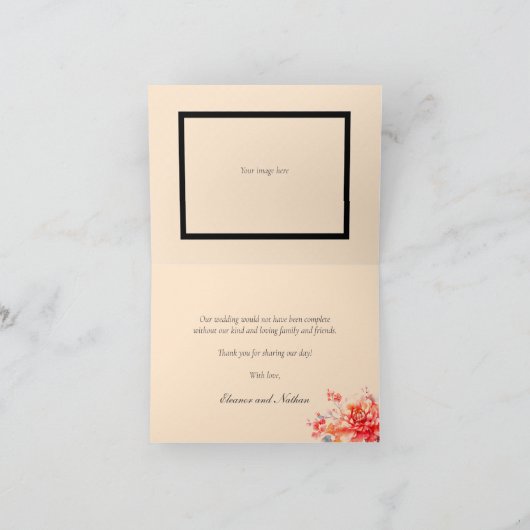 Carte De Remerciements Citrouille d'automne Botanical Mariage Hébergement (Intérieur)