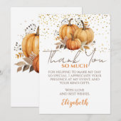 Carte De Remerciements Citrouille d'automne de Thanksgiving (Devant / Derrière)