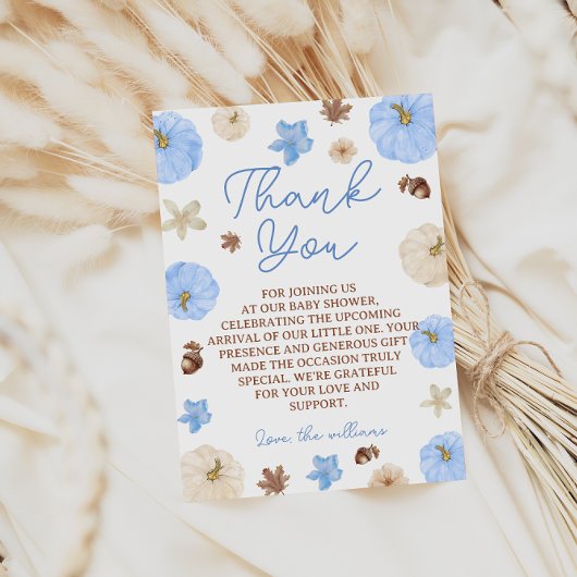 Carte de remerciements Citrouille de Baby shower b
