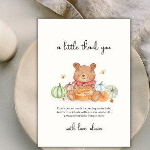 Carte De Remerciements Citrouille de la Bee Cutie automne tourte Teddy Ba
