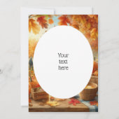 Carte De Remerciements Citrouille de la saison automnale et Feuilles oran (Dos)