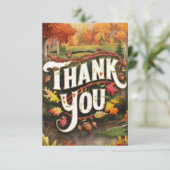 Carte De Remerciements Citrouille d'érable automne (Debout devant)