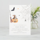 Carte De Remerciements Citrouille d'Halloween Araignée n'importe quel âge (Debout devant)