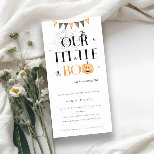 Carte De Remerciements Citrouille d'Halloween Little Boo Anniversaire de