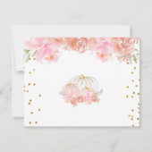 Carte De Remerciements Citrouille d'or rose floral (Dos)