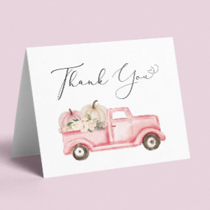 Carte De Remerciements Citrouille Floral Baby Girl Douche