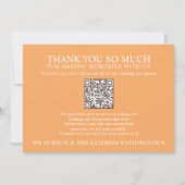 Carte De Remerciements Citrouille photo mariage de automne QR Code (Dos)