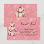 Carte De Remerciements Citrouille rose bébé fille douche (Devant / Derrière)