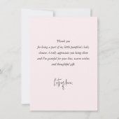 Carte De Remerciements Citrouille rose bébé fille plat (Dos)