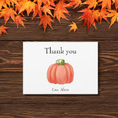 Carte De Remerciements Citrouille Thanksgiving Cosy