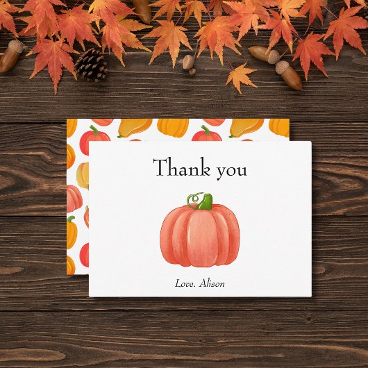 Carte De Remerciements Citrouille Thanksgiving Cosy