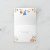 Carte De Remerciements Citrouille Vêtements d'automne Baby shower d'autom (Intérieur)