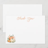 Carte De Remerciements Citrouilles Whimsical Rose & Orange (Devant / Derrière)
