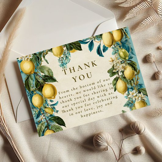 Carte De Remerciements Citrus Blossom Heritage Wedding