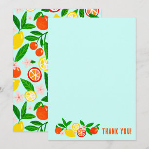Carte De Remerciements Citrus Celebration Couleur Personnalisée Bloc-Note
