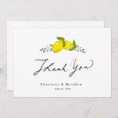 Carte De Remerciements Citrus citron Floral Mariage (Devant / Derrière)