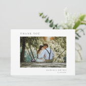 Carte De Remerciements Citrus citron minimal Simple Élégant Mariage Photo (Debout devant)