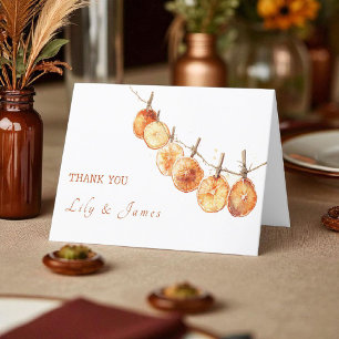 Carte De Remerciements Citrus d'automne rustique séché Orange Garland