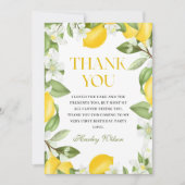 Carte De Remerciements Citrus de citron floral 1er anniversaire (Devant)