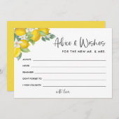 Carte De Remerciements Citrus Lemon Mariage Conseils et souhaits (Devant / Derrière)