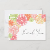 Carte De Remerciements Citrus Nom Personnalisé (Devant)