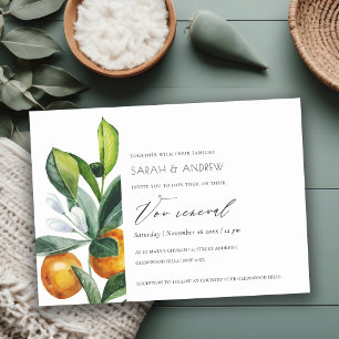 Carte De Remerciements Citrus Orange Botanical Boho Vow Renouvellement In