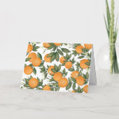 Carte De Remerciements Citrus Orange Clementine Vert Botanique Plié (Dos)