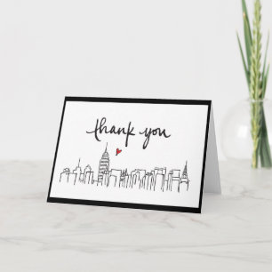 Carte De Remerciements City Skyline avec design de remerciements