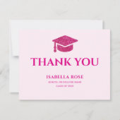 Carte De Remerciements Classe chic élégante de 2025 Hot rose (Devant)