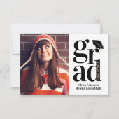 Carte De Remerciements Classe de 2024 GRAD Multi Photo Graduation (Devant)
