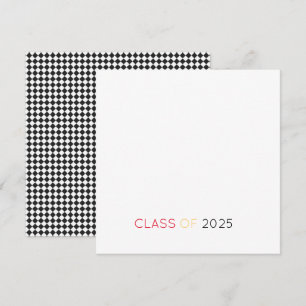 Carte De Remerciements CLASSE DE 2025 Couleurs de tableau de bord de l'éc