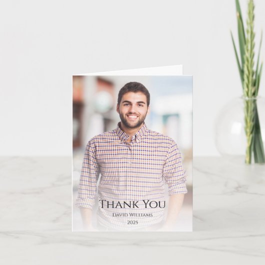 Carte De Remerciements Classe de 2025 Graduation Photo moderne (Devant)