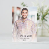 Carte De Remerciements Classe de 2025 Moderne Photo Graduation (Debout devant)