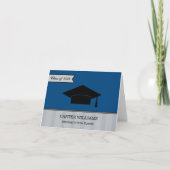 Carte De Remerciements Classe moderne de 2023 Dark Blue Custom Graduation (Devant)