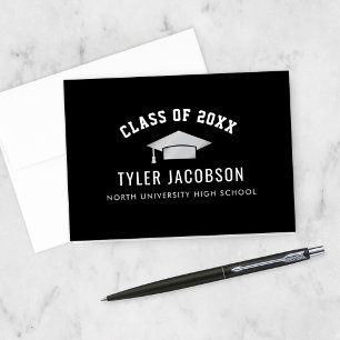 Carte De Remerciements Classe moderne de 2024 Silver Custom Graduation