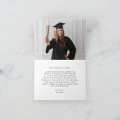 Carte De Remerciements Classe Noire moderne de 2024 Graduation (Intérieur)