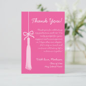 Carte De Remerciements Classe Tassel & Bow Rose De 2025 Graduation (Debout devant)