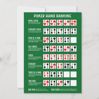 Carte De Remerciements Classement Poker Hand avec Visuals