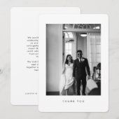 Carte De Remerciements Classic Black & White Wedding Rounded (Devant / Derrière)