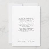 Carte De Remerciements Classic Black & White Wedding Rounded (Dos)