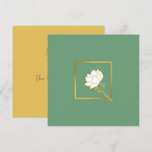 Classic Blanc Or Flower Elegant Vert Backgaund